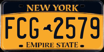 NY license plate FCG2579
