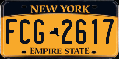 NY license plate FCG2617