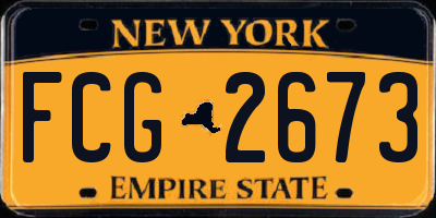 NY license plate FCG2673