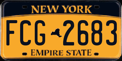NY license plate FCG2683