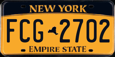 NY license plate FCG2702