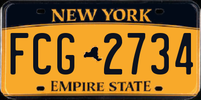 NY license plate FCG2734