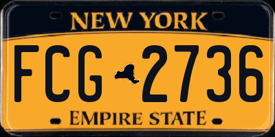 NY license plate FCG2736