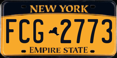 NY license plate FCG2773