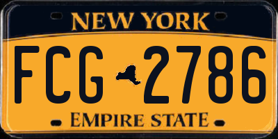 NY license plate FCG2786