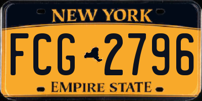 NY license plate FCG2796