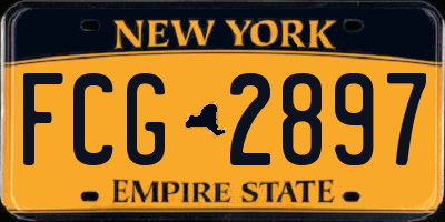NY license plate FCG2897