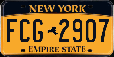 NY license plate FCG2907