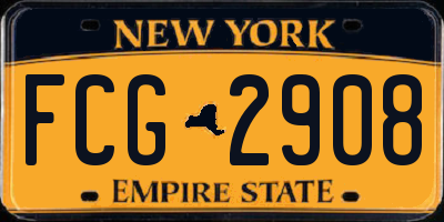 NY license plate FCG2908