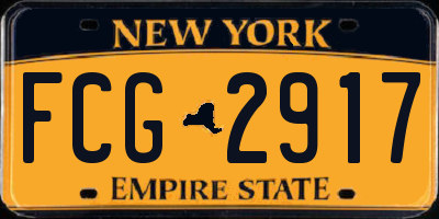 NY license plate FCG2917
