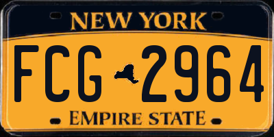 NY license plate FCG2964