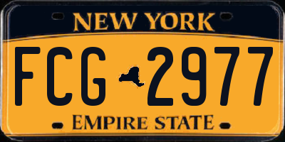 NY license plate FCG2977