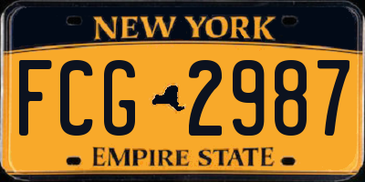 NY license plate FCG2987