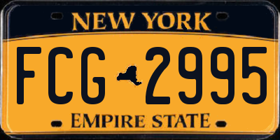 NY license plate FCG2995