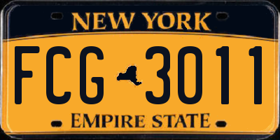 NY license plate FCG3011