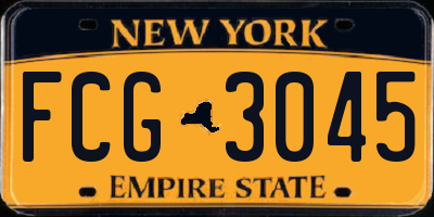 NY license plate FCG3045