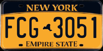 NY license plate FCG3051