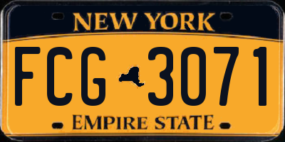 NY license plate FCG3071
