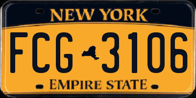 NY license plate FCG3106