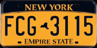 NY license plate FCG3115