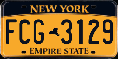 NY license plate FCG3129