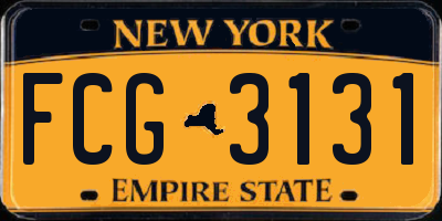 NY license plate FCG3131