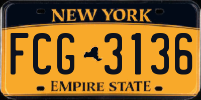 NY license plate FCG3136