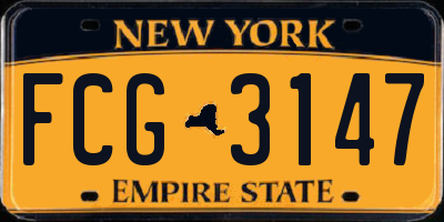 NY license plate FCG3147