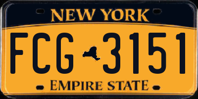 NY license plate FCG3151