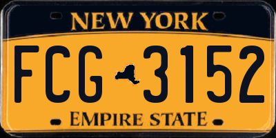 NY license plate FCG3152