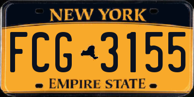 NY license plate FCG3155