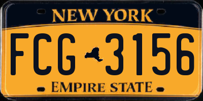 NY license plate FCG3156