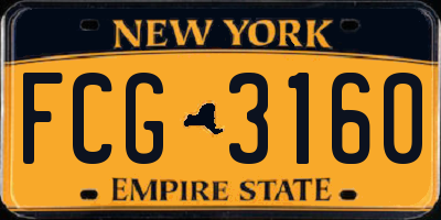NY license plate FCG3160