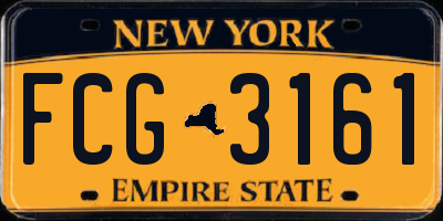 NY license plate FCG3161