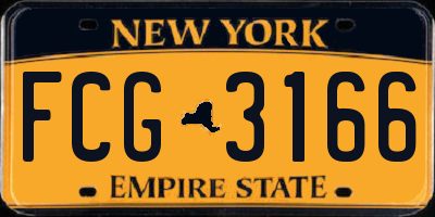 NY license plate FCG3166