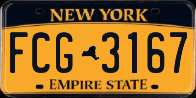NY license plate FCG3167