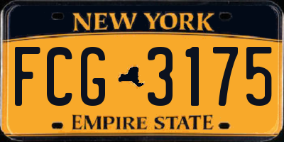NY license plate FCG3175