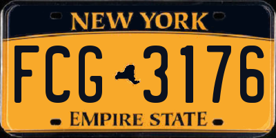 NY license plate FCG3176
