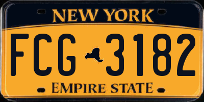 NY license plate FCG3182