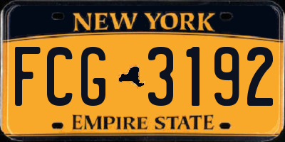 NY license plate FCG3192