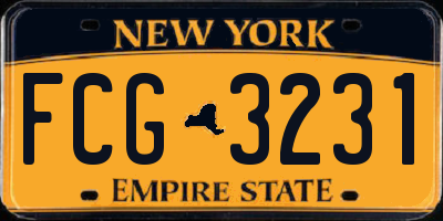 NY license plate FCG3231