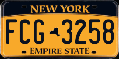 NY license plate FCG3258