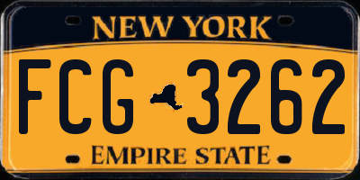 NY license plate FCG3262