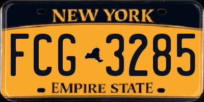 NY license plate FCG3285