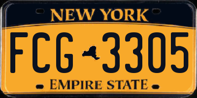 NY license plate FCG3305