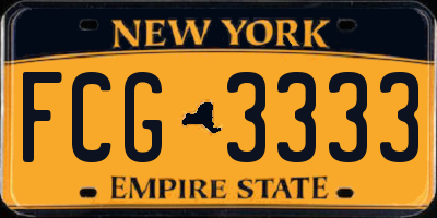 NY license plate FCG3333