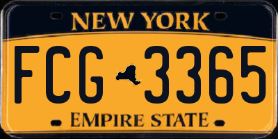 NY license plate FCG3365