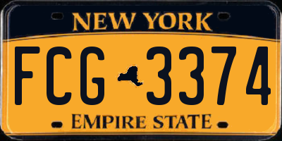 NY license plate FCG3374