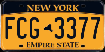 NY license plate FCG3377