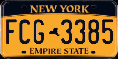 NY license plate FCG3385